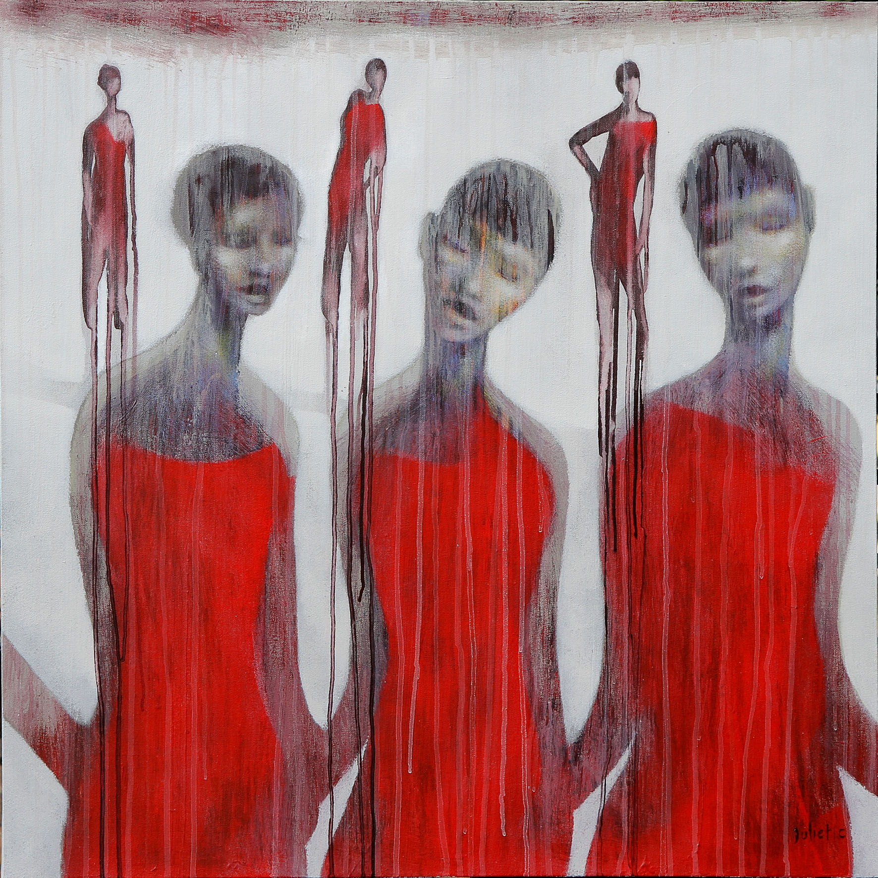 3 SŒURS acrylique sur toile 80x80 cm