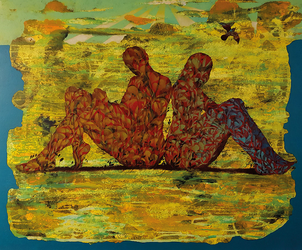 UN BERCEAU D'HUMANITÉ - acrylique sur toile  - 100x120 cm