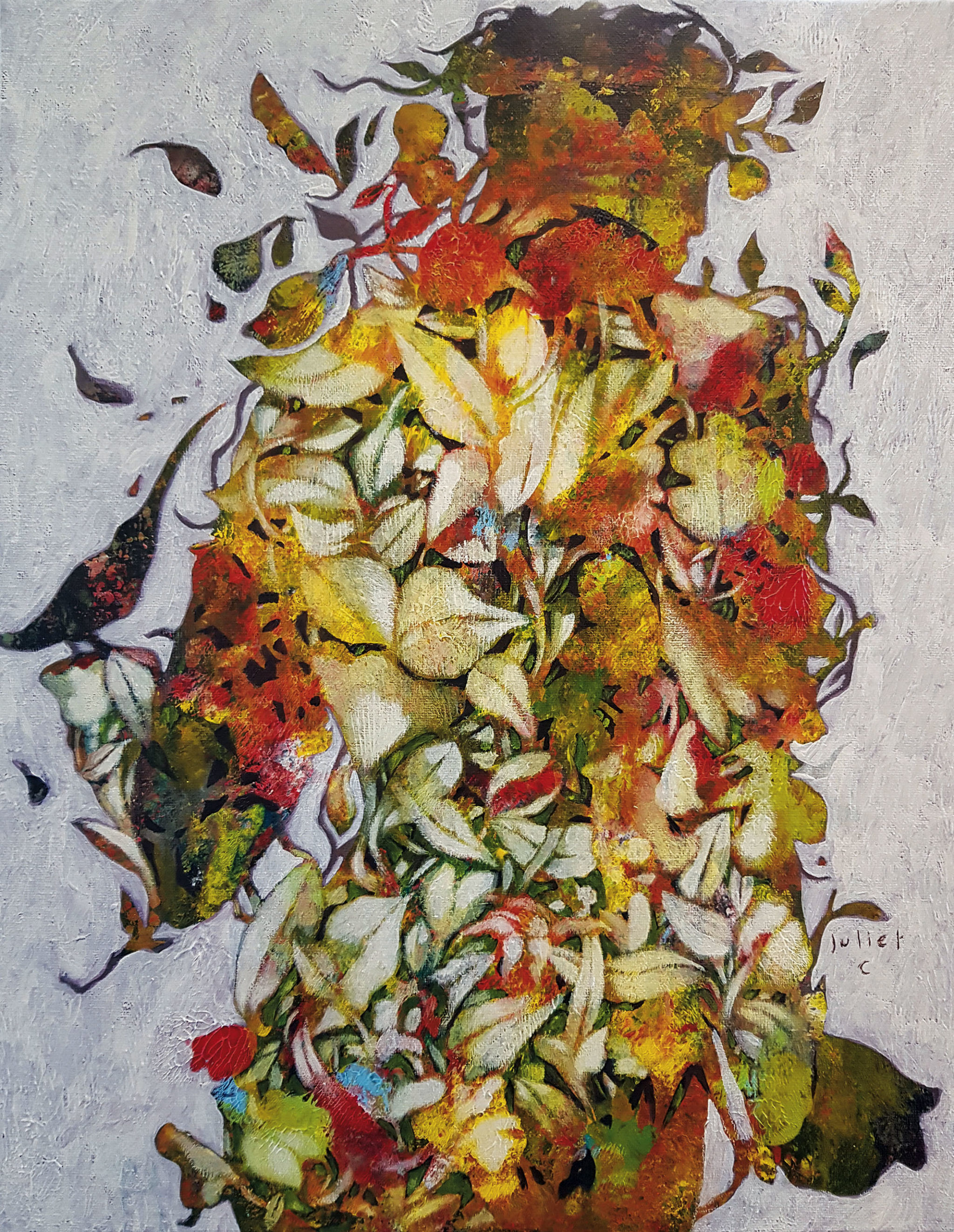 HOMME JARDIN - acrylique sur toile - 41X33 cm