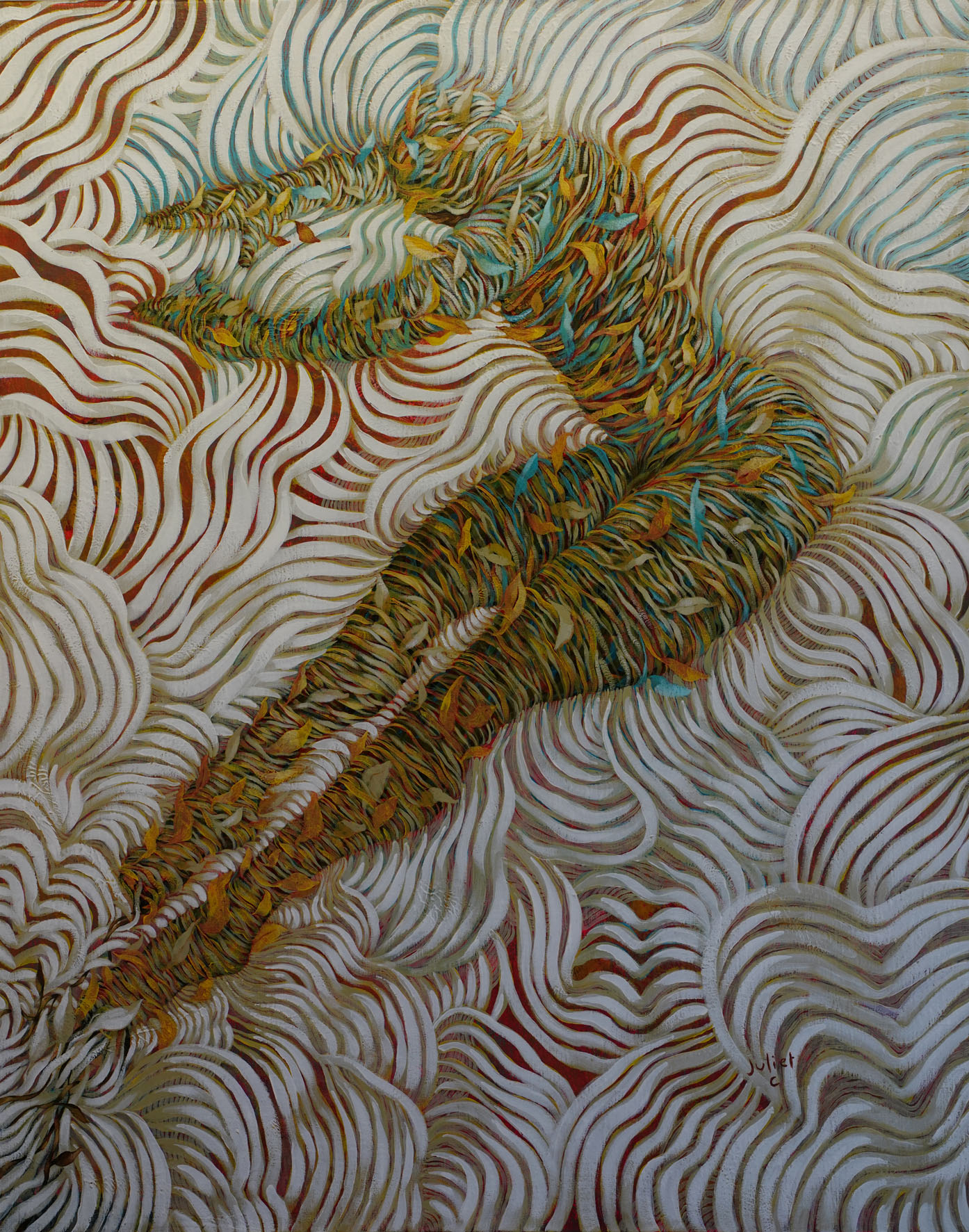 LES VENTS M'EMPORTANT - acrylique sur toile - 100X80 cm
