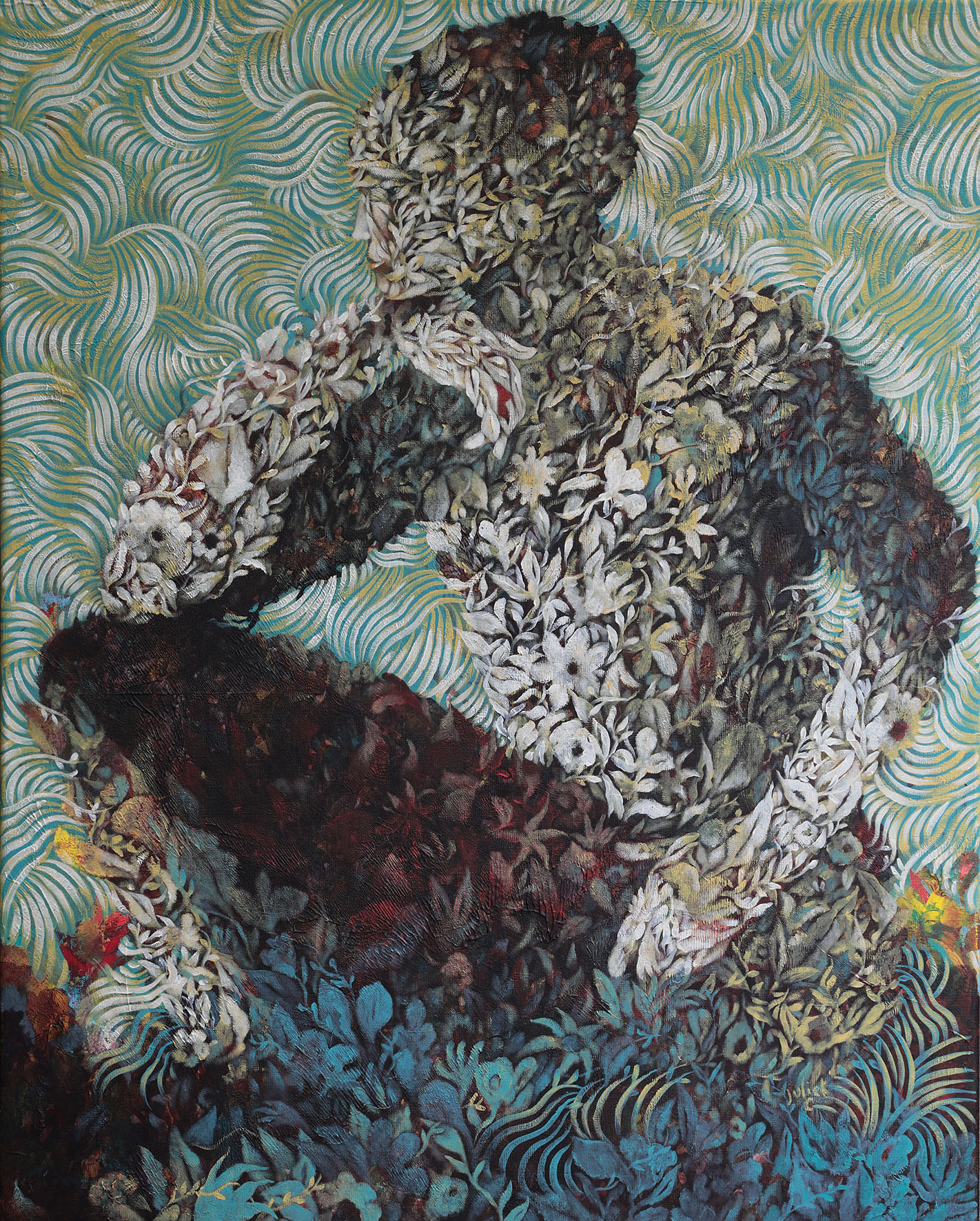 LE ROI FORESTIER - acrylique sur toile - 100X80 cm