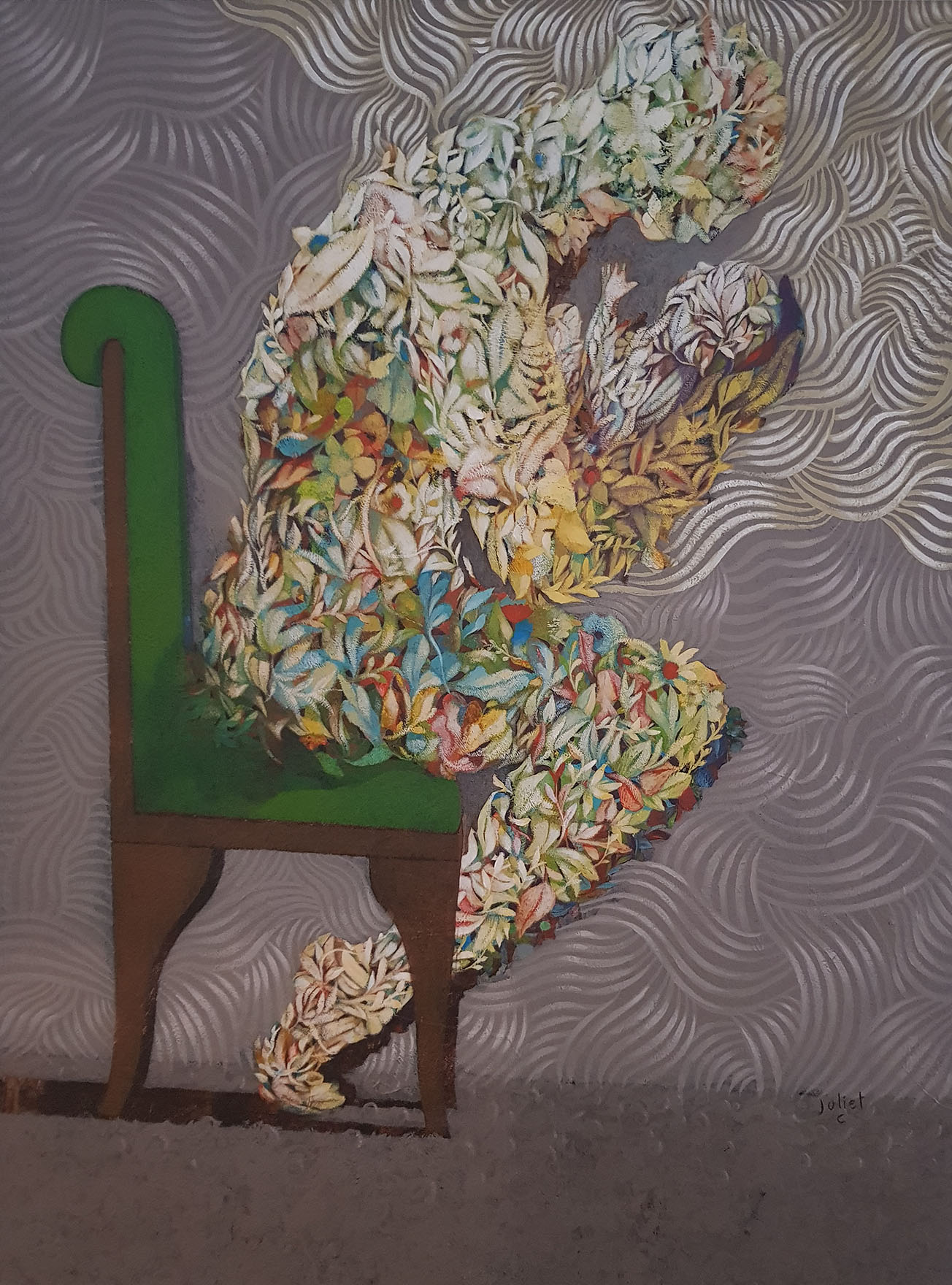UN MONDE MEILLEUR -acrylique sur toile - 80X60  cm